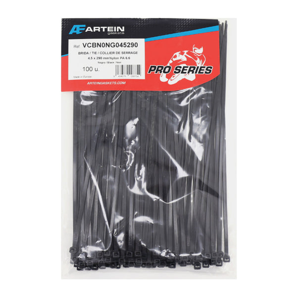 Collier De Serrage Nylon Type Rilsan Artein 4,5X290 mm Noir (Vendu Par 100) -Pro Series-