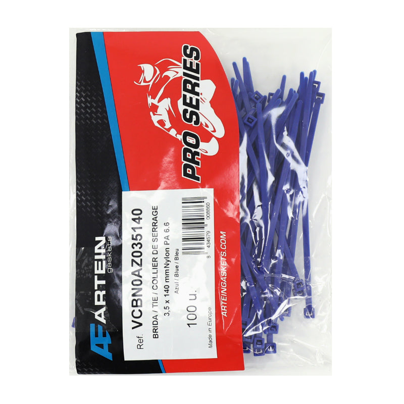 Collier De Serrage Nylon Type Rilsan Artein 3,5X140 mm Bleu (Vendu Par 100) -Pro Series-