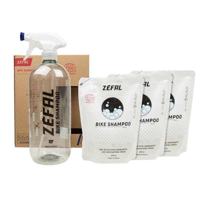 Nettoyant Vélo Zefal Bike Shampoo (Kit Comprenant 1 Pulverisateur-Vaporisateur 1L Type Aerosol Et X3 Eco Recharge 300Ml)
