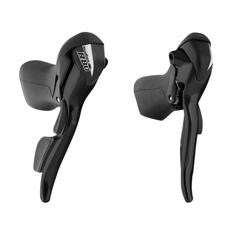 Levier-Manette Route Patin Sunrace 8V. Triple Alu Noir Compatible Shimano (Paire)