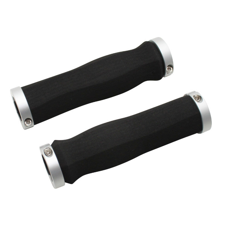 Poignée City Import Anatomique Mousse Noir Serrage Chc Argent L130 mm (Paire)