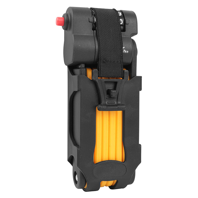 Antivol Vélo Pliable-Pliant A Combinaison - Code Masterlock Diam 4 mm L 800 mm Noir-Orange (Inclus Support Fixation)
