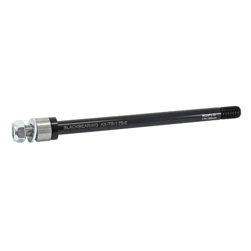 Axe Traversant - Remorque Roue Arrière Blackbearing Filetage M12X1.75 mm Pour 12X142-148 (174-180 mm) Avec Entretoise