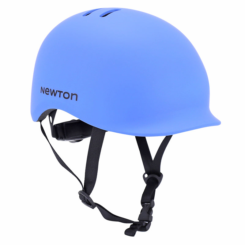 Casque Vélo Adulte Newton Urbain-City Urban Bleu Mat In-Mold Avec Visiere Et Lock Taille 58-61 (Vendu En Boite) Éclairage Intégré Sur Molette Réglage
