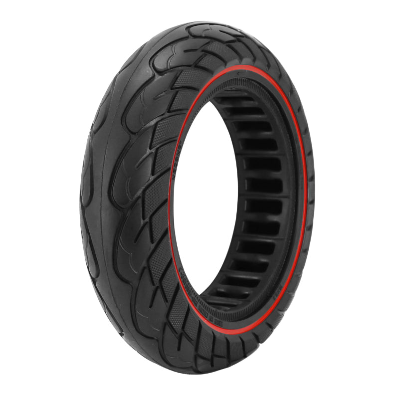 Pneu Trottinette Plein 10 X 2.50 Noir Liseret Rouge (Jante Largeur 45 mm)