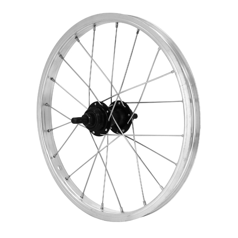 Roue City Patin 16" X 1.75 Arrière Jante Alu Moyeu Acier Noir 100 mm Axe Plein Roue Libre 1V (ETRTO 305X20)