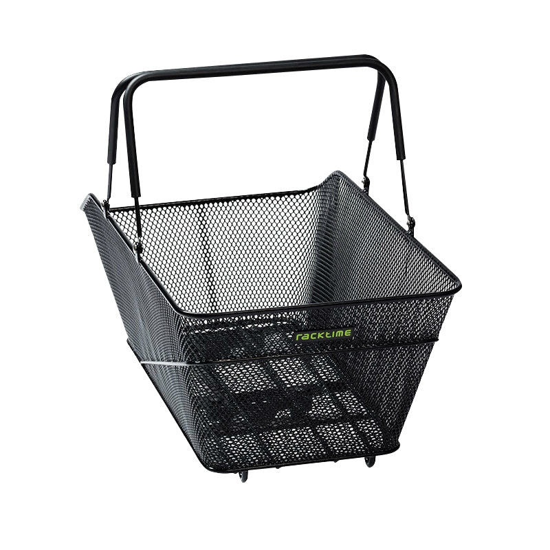 Panier Arrière Fil Acier Racktime Bask It Trunk Large 28L Noir Avec Anse Sur Porte Bagage (51X31X25,5 cm) - Compatible Systeme Racktime Snapit (Charge Max 10Kg)