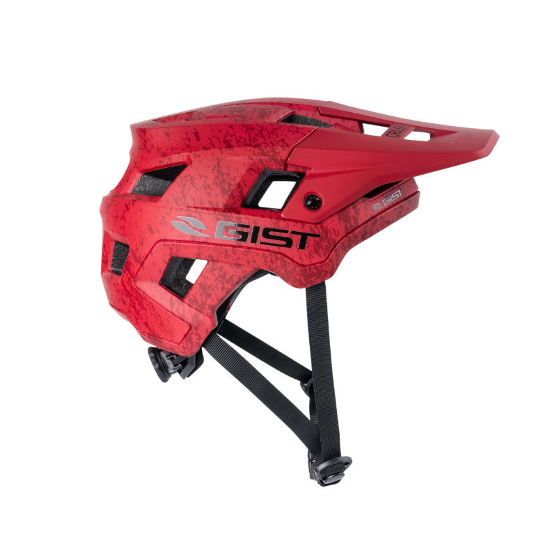 Casque Vélo Adulte Gist VTT Scrub Rouge In-Mold Taille 56-62 Réglage Molette Fermeture Boucle Magnetique