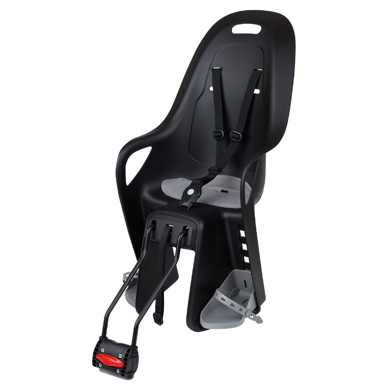 Porte Bebe-Siege Enfant Arrière Polisport A Fixer Sur Cadre Koari Noir Coussin Gris (9 A 22Kgs) Compatible Cadre 29" Et