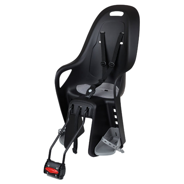 Porte Bebe-Siege Enfant Arrière Polisport A Fixer Sur Cadre Koari Noir Coussin Gris (9 A 22Kgs) Compatible Cadre 29" Et