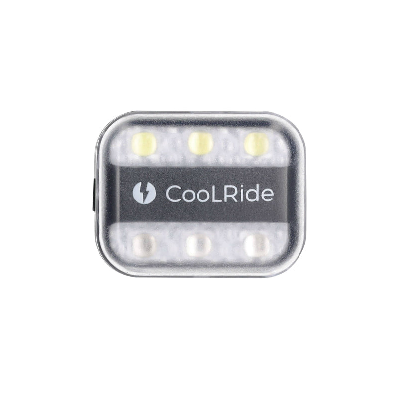 Éclairage Vélo Coolride Usb Arrière Clip Sur Tige De Selle Et Adaptateur Pour Fixation Sac A Dos 6 LED