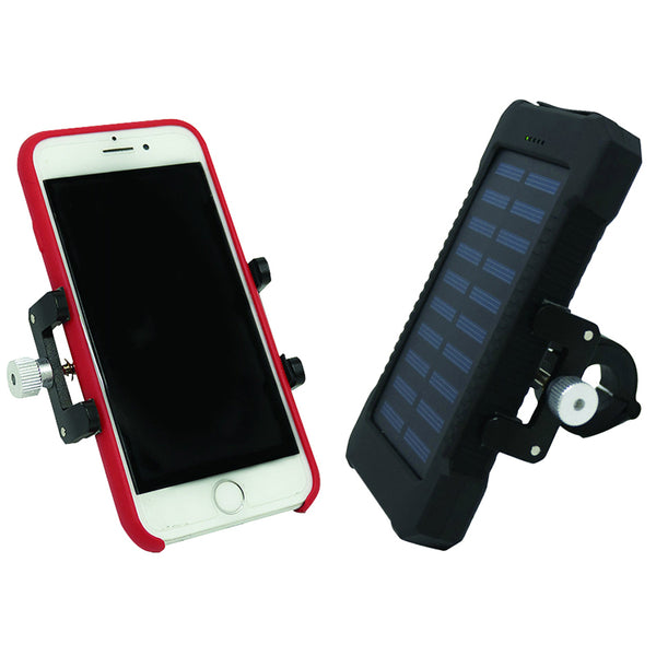 Support Smartphone-Telephone Coolride Alu Universel Avec Fixation Guidon Et Batterie Solaire (Vendu A L'Unite)