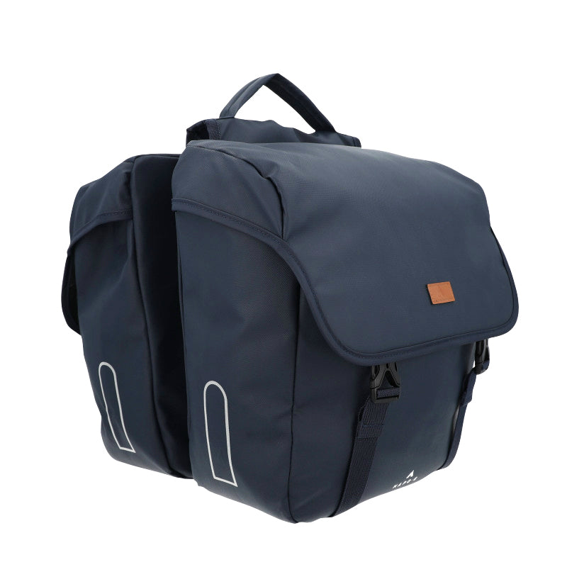 Sacoche Arrière Vélo Double Hapo.G 2X13,5L Bleu (35X34X13 cm) - Fixation Sangles Reglables Et Velcros Sur Porte Bagage