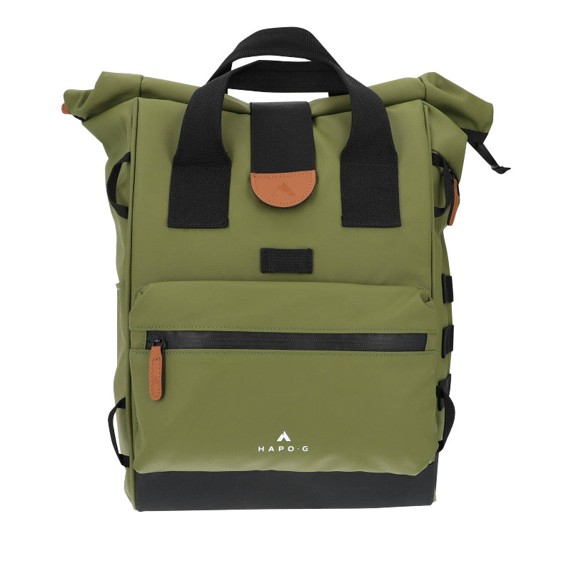 Sacoche Arrière Vélo Hapo.G Roll-Top Kaki Medium Convertible Sac A Dos (53X26X16 cm) (Vendu A L'Unite) - Fixation Croche