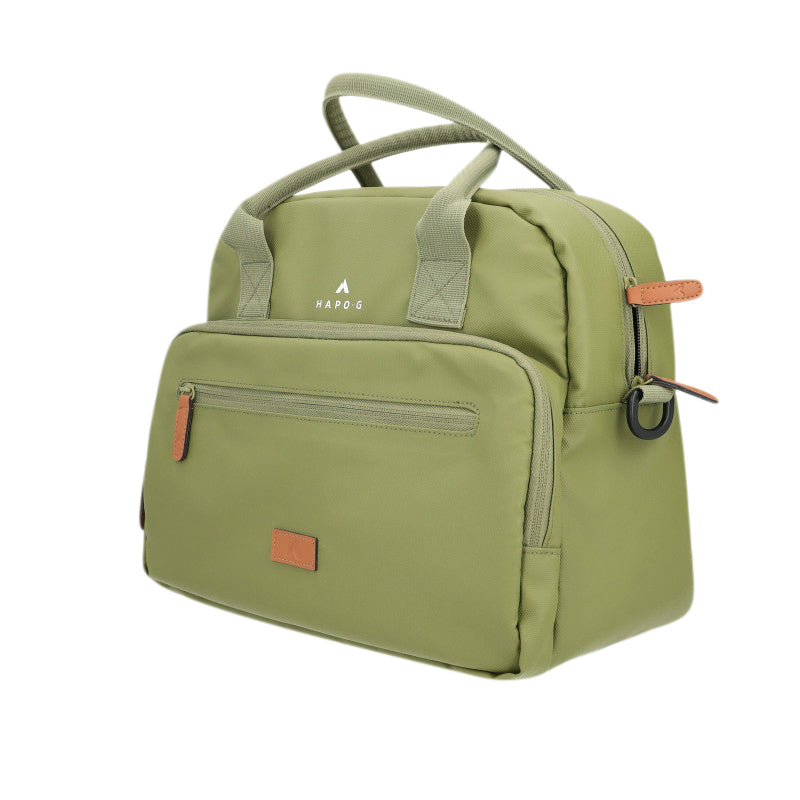 Sacoche Arrière Vélo Hapo.G Velotaf Kaki Fixation Porte Bagage (28X34X15 cm) - Fixation Sangles Velcro Sur Porte Bagage