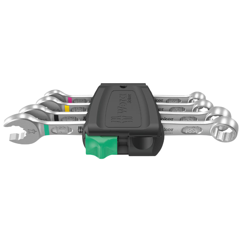 Clé Mixte-Plate Double Wera 6003 Joker Diam 8, 10, 12, 13 mm Chrome Moly (Set 4 Pieces) -Marque Allemande Pour Les Ateliers-