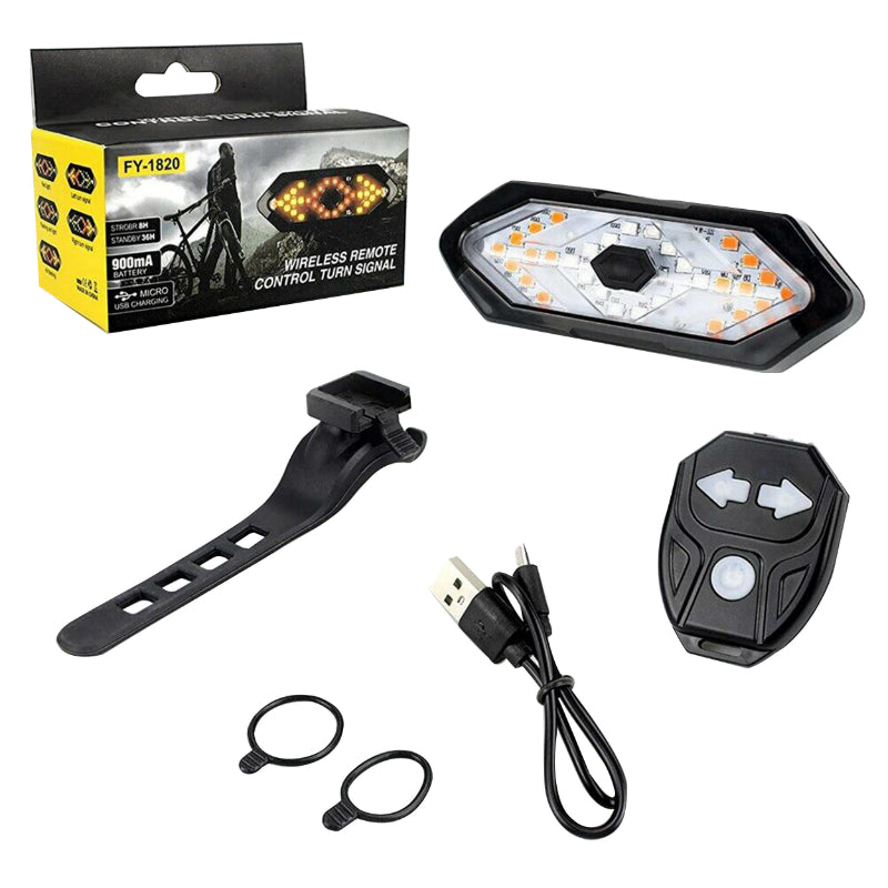 Éclairage Vélo - Trottinette Usb Arrière Sur Tige De Selle - Haubans - Essieux Arrière De Trottinette A LED (Clignotant Intégrée + Telecommande Fixation Guidon) -P2R-
