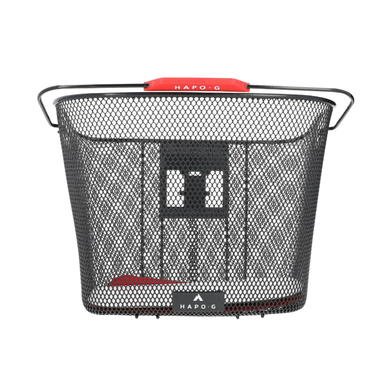 Panier Avant Acier Nid Abeille Hapo.G Noir (33X26X25 cm) -Vendu Avec Fixation Dmts VAE - E-Bike (Largeur Intérieure Fixation Pour VAE - 8 cm)