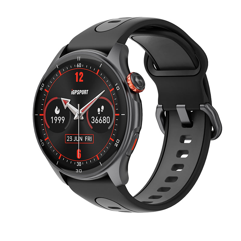 Montre Gps - Compteur Igpsport Lw10 Noir- Calories - Frequence Cardiaque - Sommeil - Notifications Et Plus De 45 Algorit