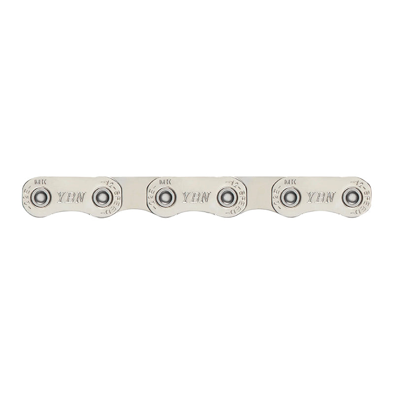 Chaîne Vélo 12V. VTT-VAE Ybn Flattop Argent Renforcé 136 Maillons Compatible Shimano Et Sram