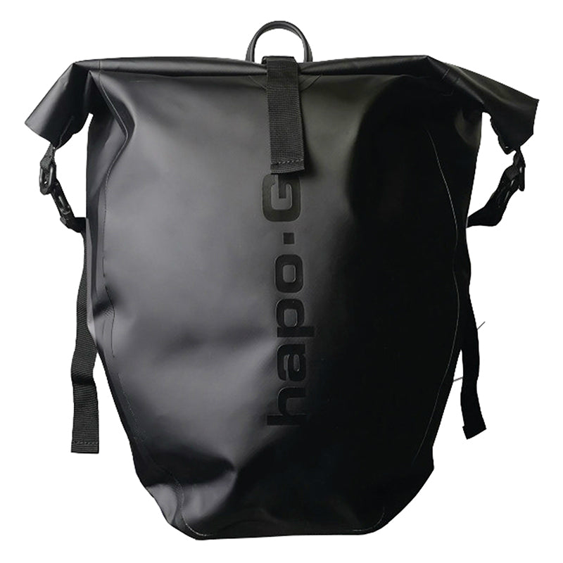 Sacoche Arrière Vélo Laterale Hapo.G Waterproof PVC 20L Noir (Vendu A L'Unite) - Fixation Crochets Sur Porte Bagage