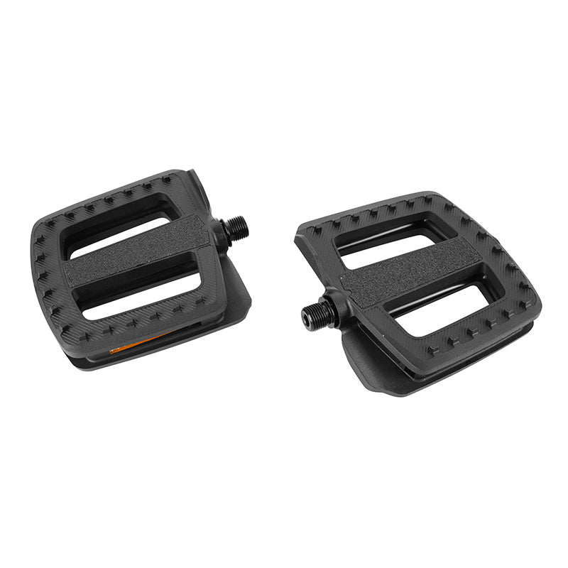 Pédale Cargo - E-Bike Roulement Newton Corps Et Cage Résine Noir Avec Grip 9-16" (Paire) 112X115 mm
