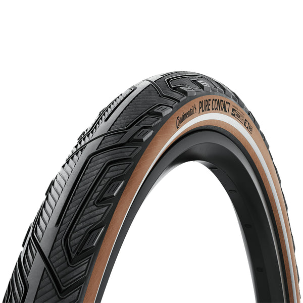 Pneu VTT Urbain 28 X 2.20 Continental Pure Contact Noir Flanc Marron Reflex Tubeless Ready (55-622) Compatible VAE