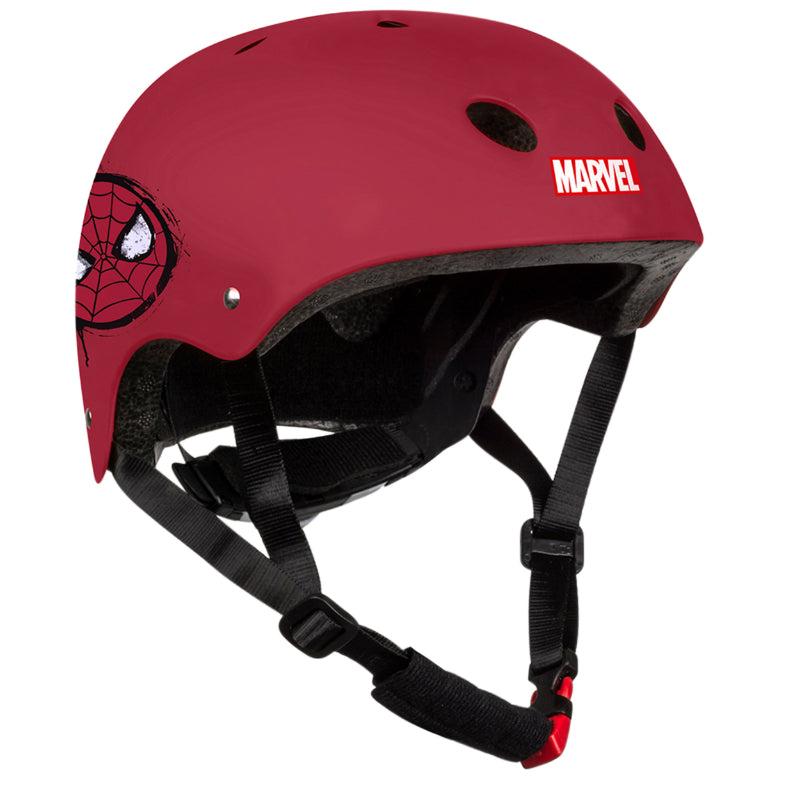 Casque Vélo Enfant Disney Spiderman Rouge Avec Molette Réglage Taille 52-56 (Vendu Sur Carte)