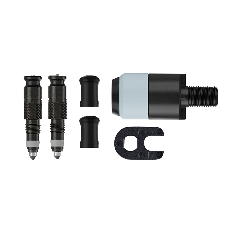 Adaptateur Valve De Pneu Tubeless Presta Vers Schwalbe Clik Valve Obus Demontable + Adaptateur Tête De Pompe (Vendu A La Paire Sur Carte)