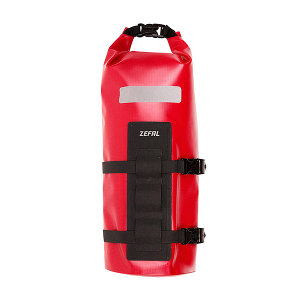 Sacoche De Fourche Vélo Zefal Z Adventure Dry Bag Rouge Étanche Fixation Sangles Auto-Agrippantes - Clips (Lg28.5 cm - 4
