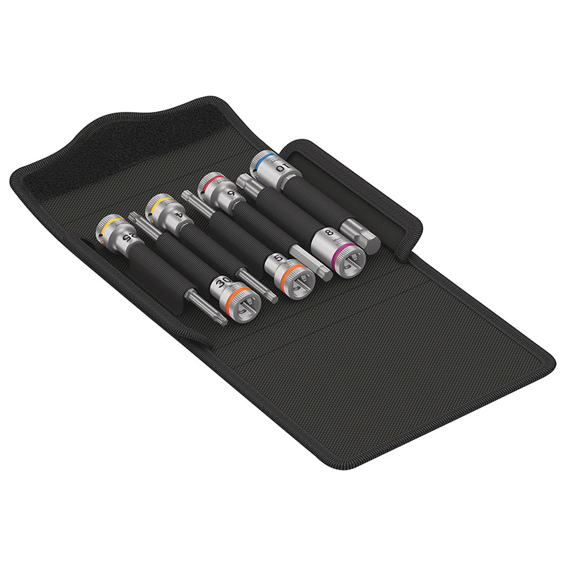 Douille Torx Et 6 Pans-Allen Wera Bicycle Set 8 Zyklop 3-8 Profil Extra Fin 30 mm Longueur 100, 107 mm (Coffret 7 Pieces) -Marque Allemande Pour Les Ateliers-