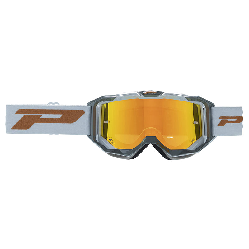 Masque-Lunettes Cross Progrip 3303 Fl Vista Multilayered Gris Fonce-Gris Ecran Miroir Orange Anti-Rayures-Anti U.V.-Anti