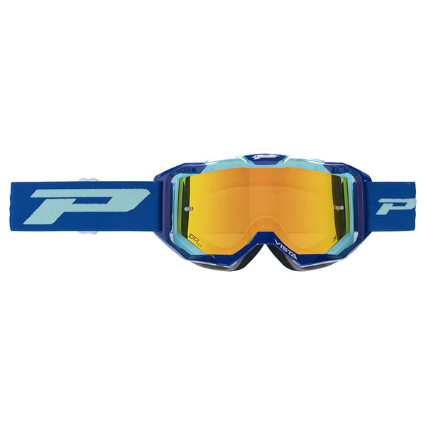 Masque-Lunettes Cross Progrip 3303 Fl Vista Multilayered Bleu-Turquoise Ecran Miroir Jaune Anti-Rayures-Anti U.V.-Anti-B