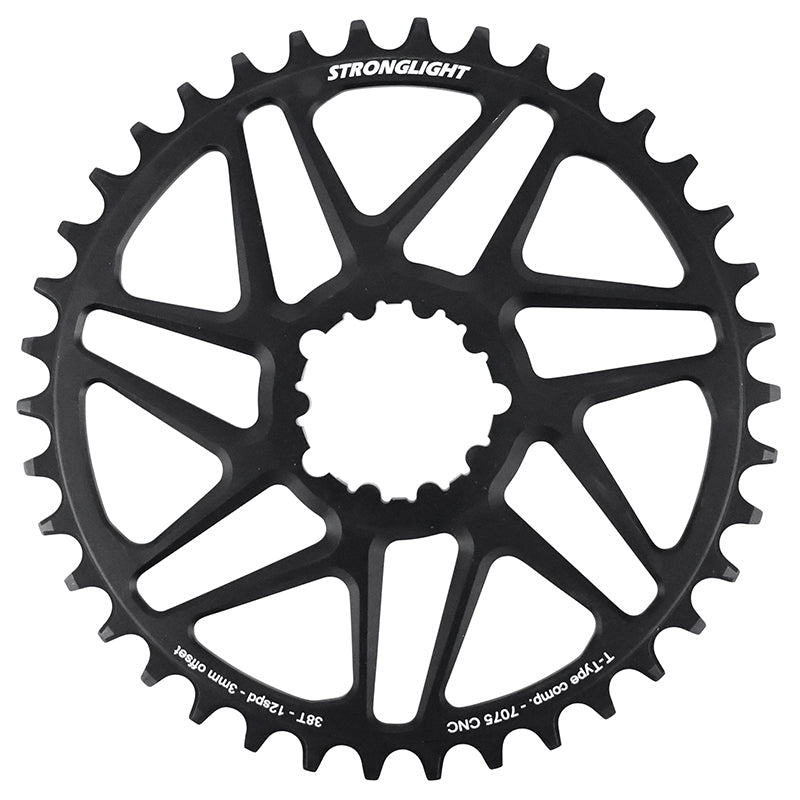 Plateau VTT Direct Mount Pour Sram Sx-Nx-Gx Stronglight Mono Alu Noir 38 dents - Deport 3 mm 12V.