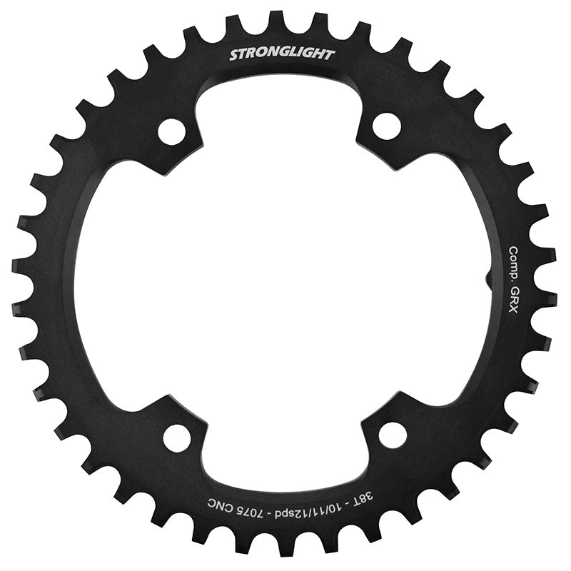 Plateau Gravel 4 branches Ø 110Pour Shimano Grx Fc-Rx600-Rx610-Rx810-Rx820 Stronglight Mono Alu Noir 38 dents - Deport