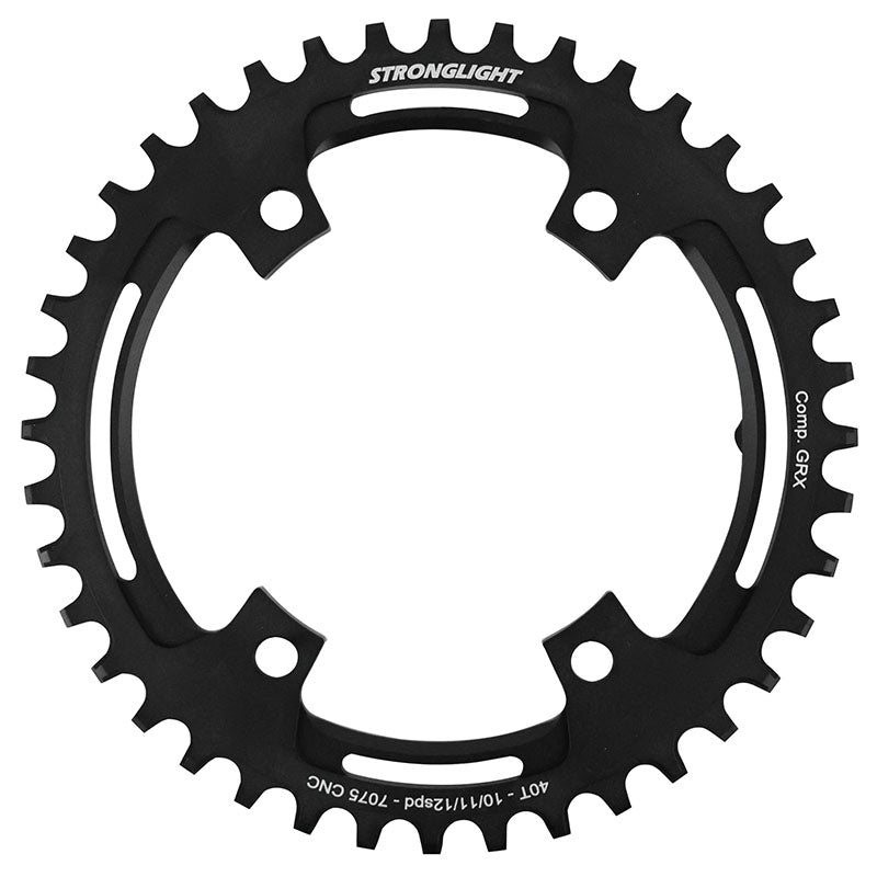 Plateau Gravel 4 branches Ø 110Pour Shimano Grx Fc-Rx600-Rx610-Rx810-Rx820 Stronglight Mono Alu Noir 40 dents - Deport