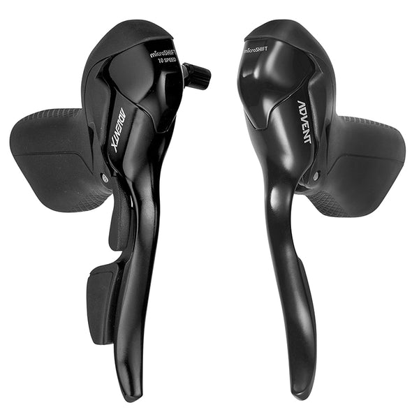 Levier-Manette Route-Gravel Microshift Advent X 10V. Alu Noir (Paire) Compatible Disque A Câble (Non Compatible Shimano)