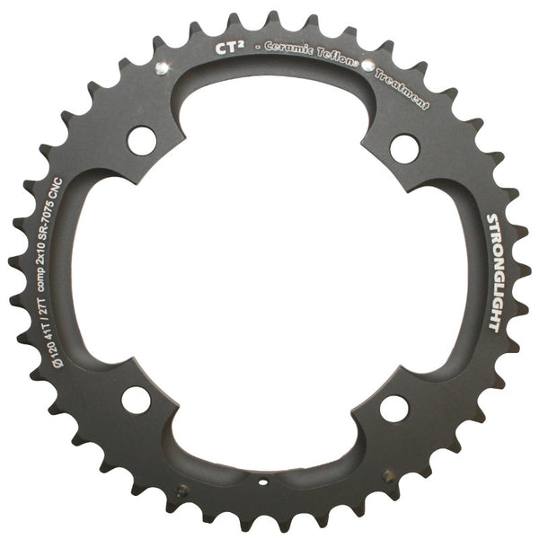 Plateau VTT 4 branches Ø 120 Pour Sram X0-Xx Stronglight Double 41 dents Extérieur Noir Ct2 10V. Pour 27 dents Intérieur