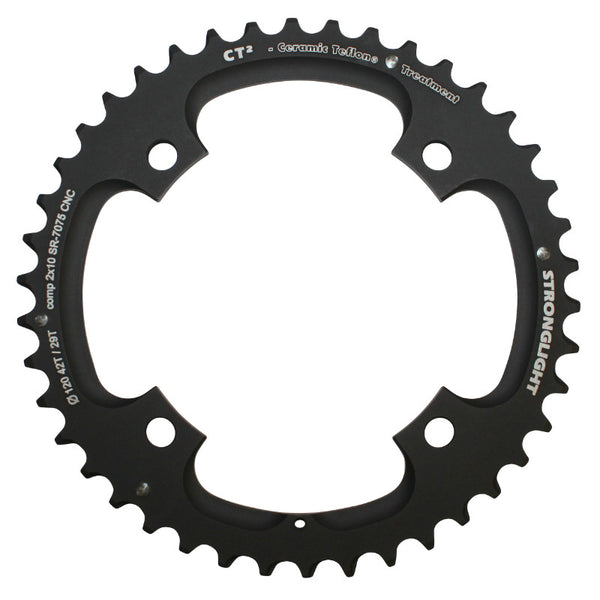Plateau VTT 4 branches Ø 120 Pour Sram X0-Xx Stronglight Double 42 dents Extérieur Noir Ct2 10V. Pour 29 dents Intérieur