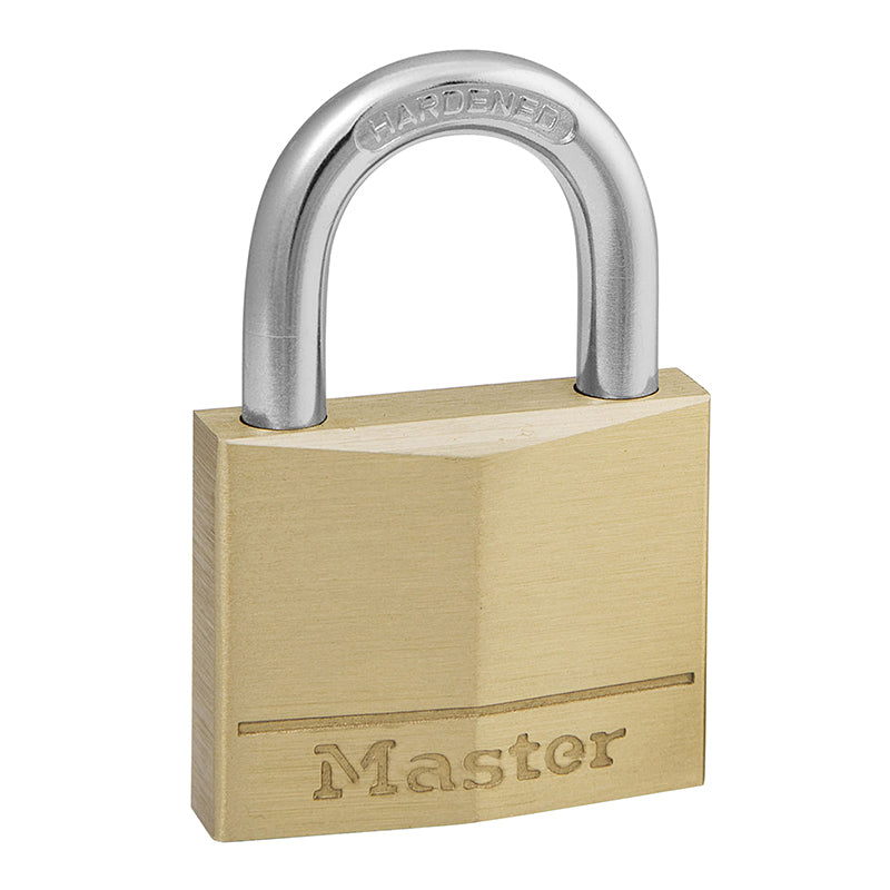 Cadenas A Clé Masterlock Laiton Anse Acier Cemente Largeur 40 mm, Anse 22 mm, Diam 6 mm (Double Verrouillage) (Vendu A L'Unite)