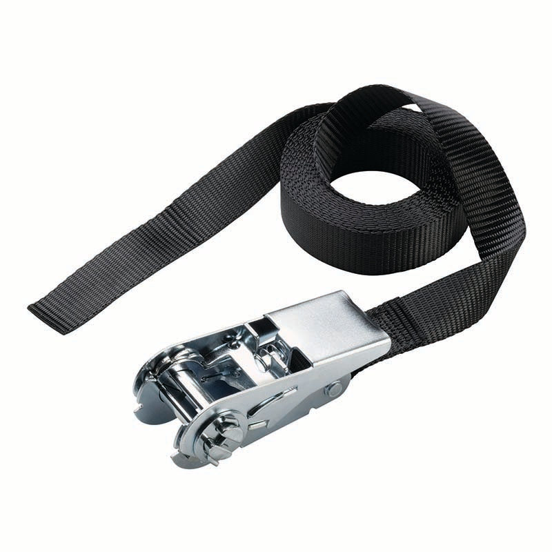 Sangle A Cliquet Masterlock Largeur 25 mm Longueur 2,50M Noir Capacite D'Arrimage 400Kg (Vendu A L'Unite) -Certification Tuv-