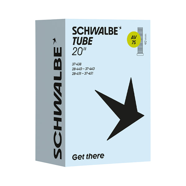 Chambre A Air Vélo 20 X 1 3-8 - 500 X 28A - Schwalbe Valve Standard Tout Alu (37-438 À 37-451) (Av7A)