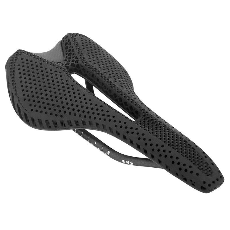 Selle 3D Carbone T803 Noir Ouverte 245X143 Rail Carbone Poids 165G (Poids Max 130 Kg) -Newton-