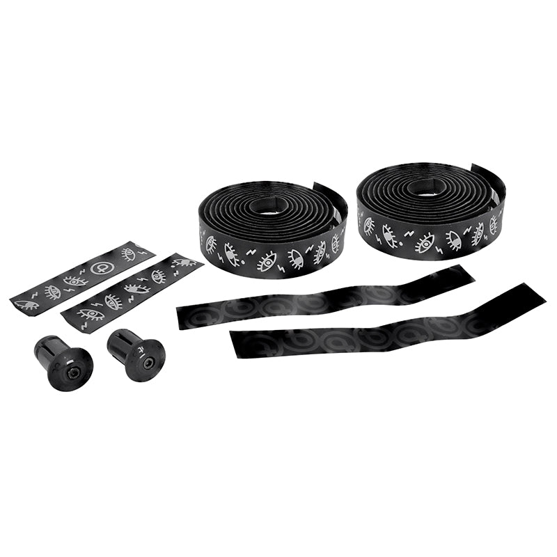 Ruban De Guidon - Cintre Btp Performance Pro Noir Motifs Reflechissants Avec Bouchons (Confortable Épaisseur 3 mm)