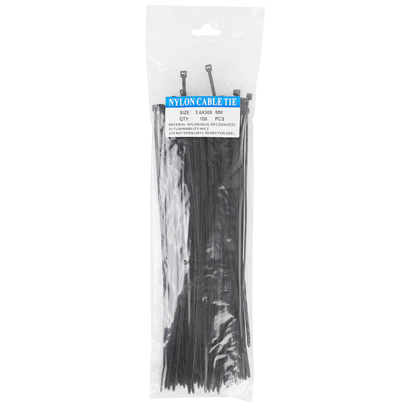 Collier De Serrage Nylon Type Rilsan 3,6 X 300 mm Noir (Par 100)