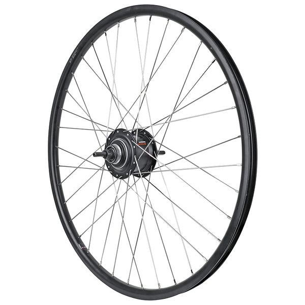 Roue City Disque Arrière 26" Moyeu Nexus 7V Centerlock Noir Jante 19C 36 Rayons