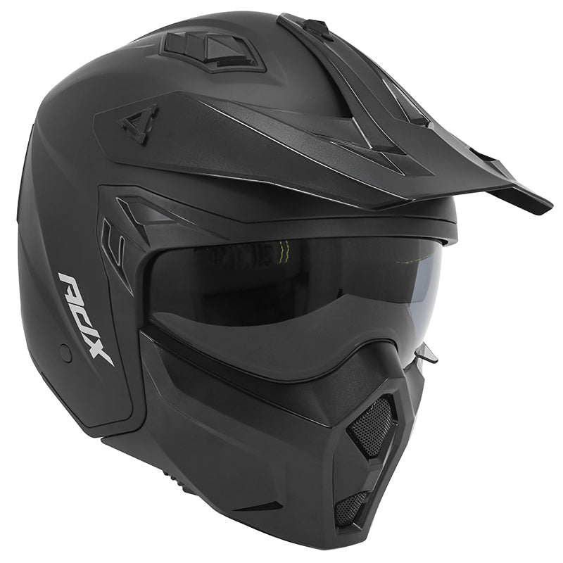 Casque Trial Adx At700 Noir Mat XL Simple Ecran Transformable Avec Mentonniere Amovible (Livre Avec Un Ecran Supplementa