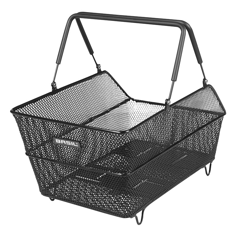 Panier Arrière Acier Nid Abeille Basil Cento Noir Compatible Systeme Mik - Commander 211726 - (Si Pas Fourni Sur Le Vélo, Ajouter 155681) (45 X 33 X 24 cm)