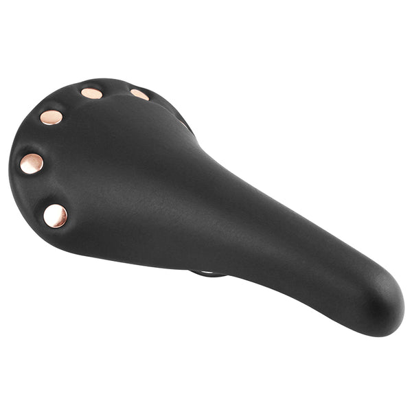 Selle Newton Route Vintage Colori Noir Avec Rivets Rail Acier 263X148 mm