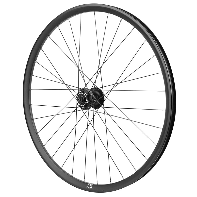 Roue VTT Disque Blocage 27.5" Pulse Double Paroi Avant Moyeu Shimano M475 Deore Disc 6 Trous Tubeless Ready Noir Jante 23C 32 Rayons -Poids Max 150 Kg-